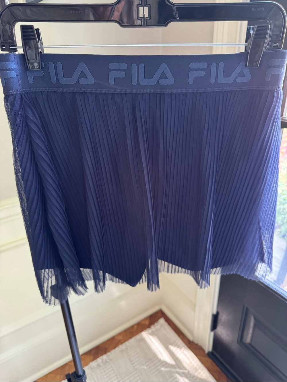 FILA Navy Pleated Circle Skirt with Branded Waistband